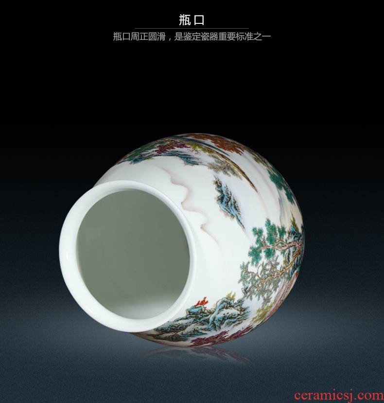 Jingdezhen ceramic new Chinese style household flower vase sitting room adornment is placed contemporary and contracted desktop craft porcelain