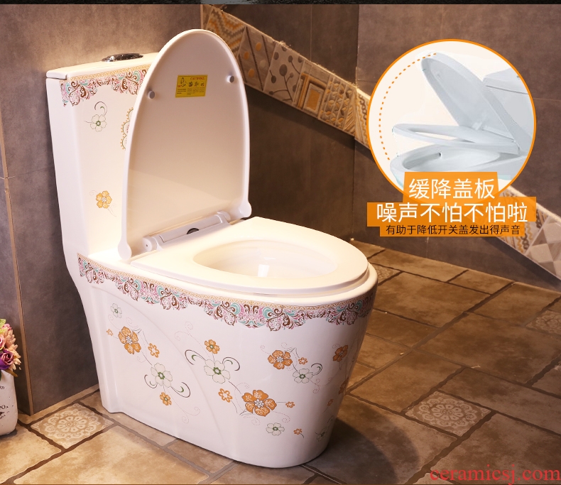 JingWei implement color ceramic implement adult toilet clean water siphon toilet bowl is home