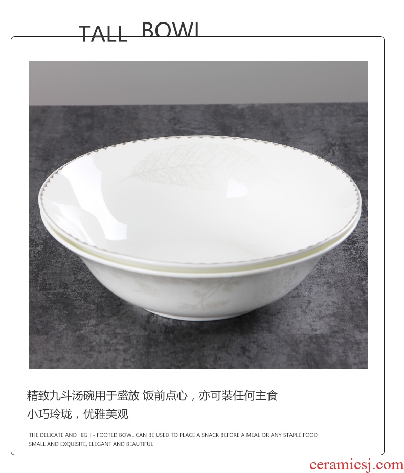 Bowl of 9 "Chinese style household jingdezhen ceramics contracted jobs rainbow noodle bowl ceramic bone China tableware hot 9 scoop soup bowl