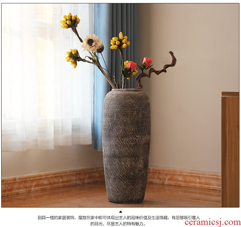 Jingdezhen do old vintage landing crude dry flower flower implement some ceramic jar jar earthenware vase do old big flowerpot soft