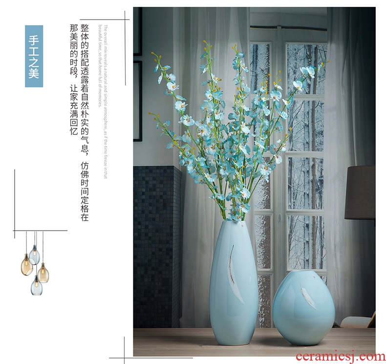 Jingdezhen vase furnishing articles sitting room flower arranging ceramic creative personality TV cabinet table porcelain home decoration