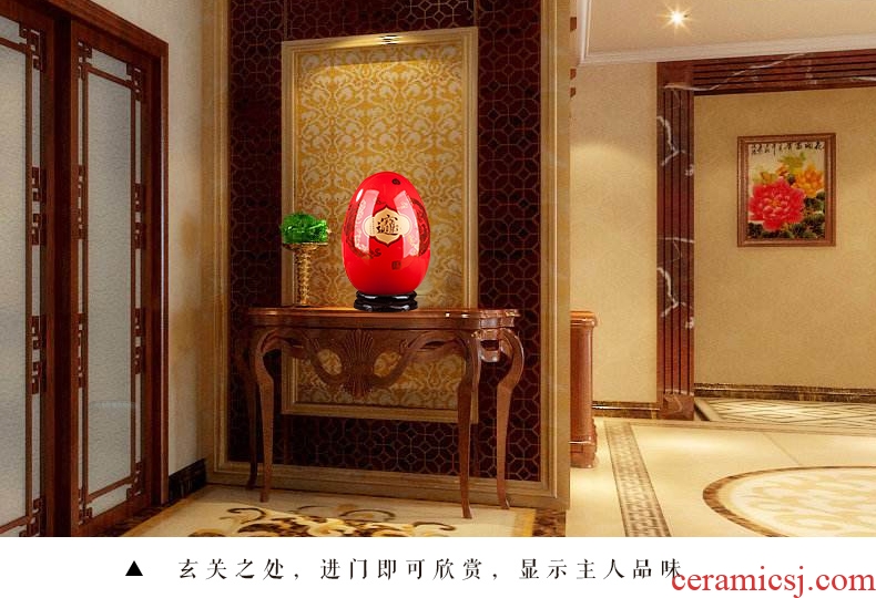 Jingdezhen ceramics vase of contemporary and contracted home sitting room handicraft wine creative egg ornament furnishing articles