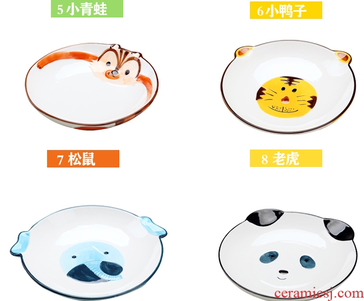 Jingdezhen dishes suit Korean creative contracted hand-painted tableware children lovely home 4 only eat rice bowls