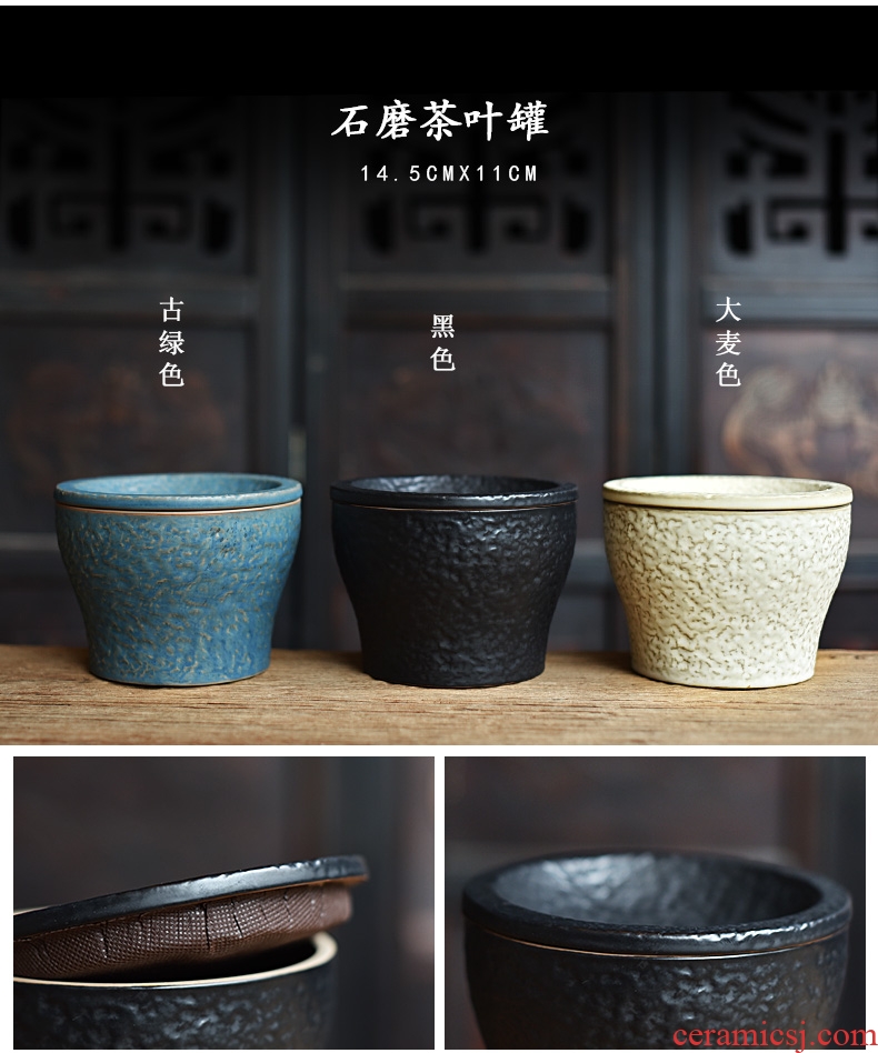 Tao fan ceramic persimmon tea caddy seal storage tanks small POTS kung fu tea set up clearance