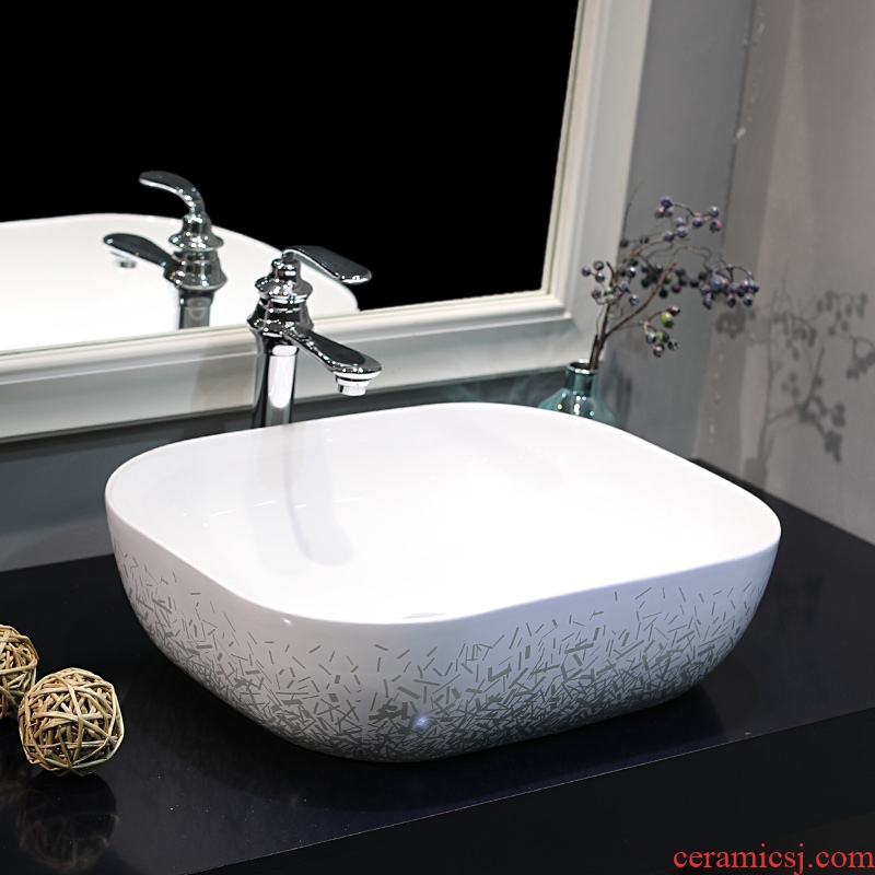Gold cellnique jingdezhen ceramic stage basin toilet lavabo art basin basin rectangular basin