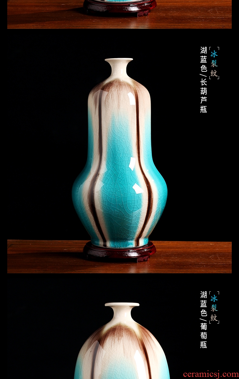 Jun porcelain of jingdezhen ceramics vase furnishing articles dried flower arranging flowers archaize sitting room ice crack glaze household decorative arts and crafts