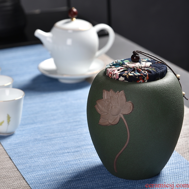 Hong bo gourmet tea pot, purple sand tea set tea box ceramic sealed cans of restoring ancient ways
