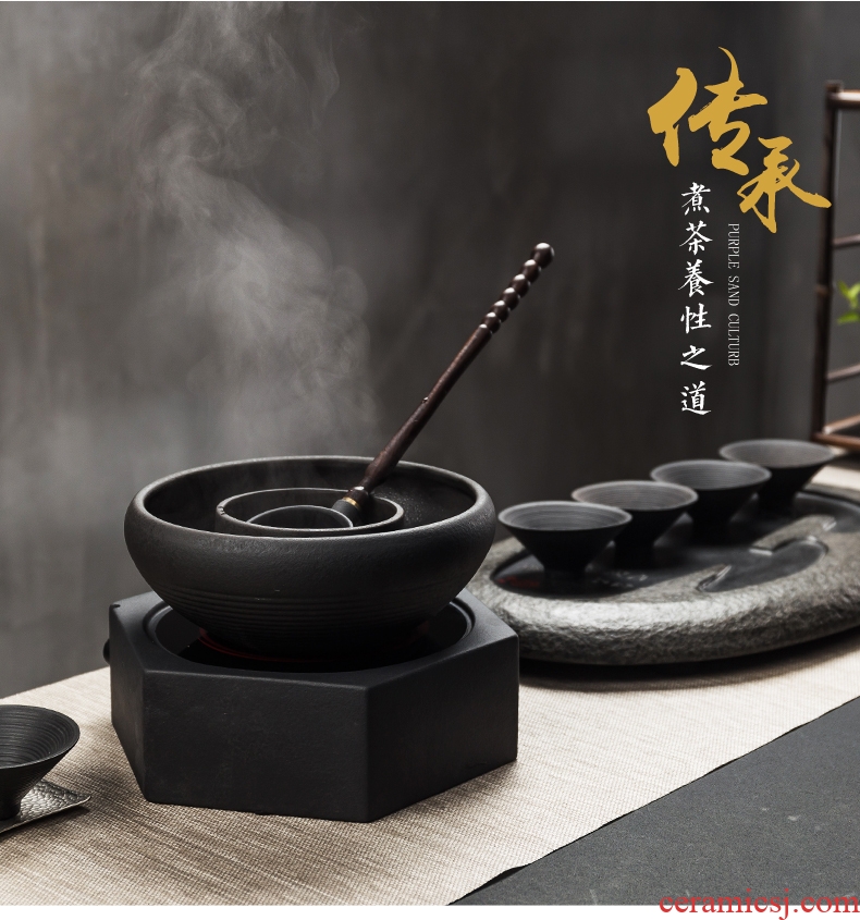 Bin DE lava-rock electric cook kung fu tea exchanger with the ceramics TaoLu household black tea pu-erh tea temperature curing pot bowl suit