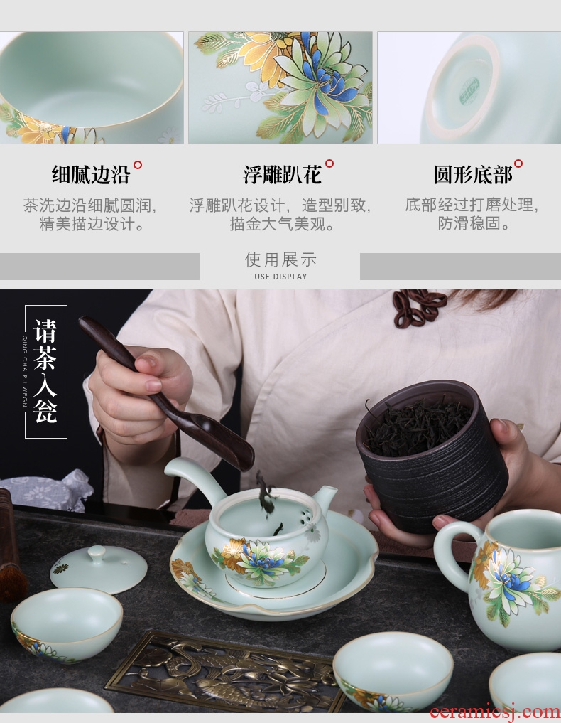 In tang dynasty pottery and porcelain of a complete set of kung fu tea sets big gift boxes on your kiln on Japanese tea ceremony