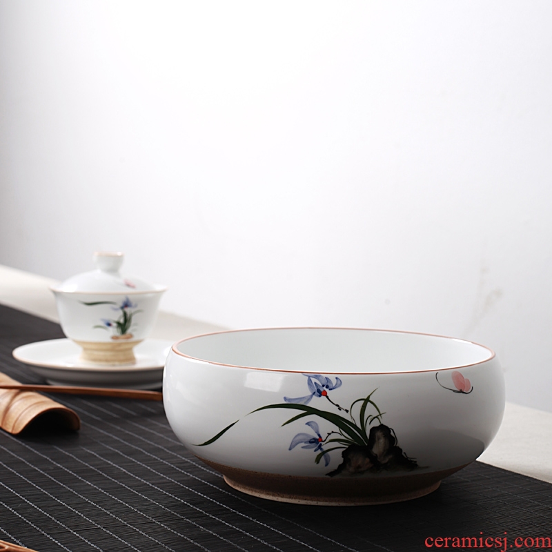 Hong bo acura hand-painted tea wash your kung fu tea set parts of jingdezhen hand-painted ceramic tea cup large bath