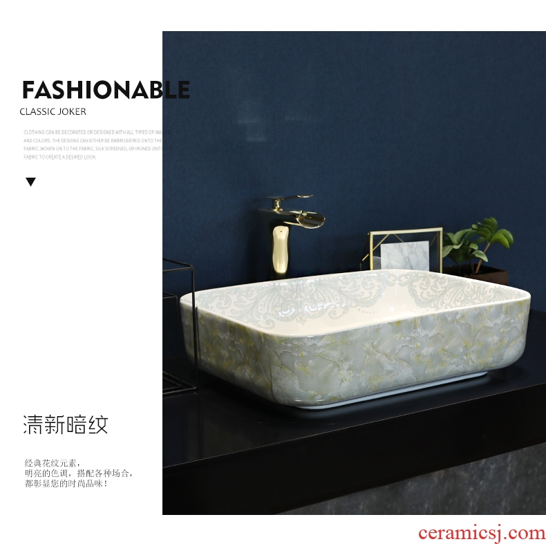 High temperature porcelain art stage basin of jingdezhen ceramic lavatory basin sink imitation marble on stage