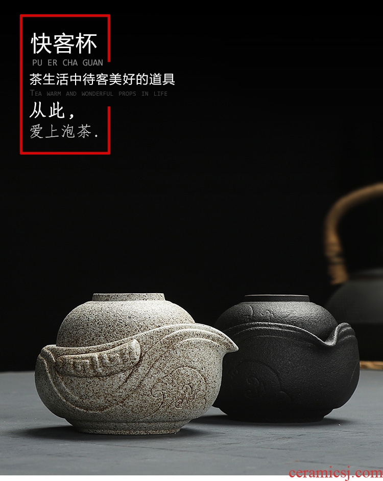 Chen xiang coarse pottery crack glass ceramic gifts kung fu tea set a pot of a personal portable office cup