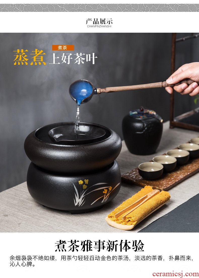 Qin Yi boiled tea ware ceramic boiling kettle black tea pu 'er tea stove home points to restore ancient ways the tea, the electric TaoLu suits