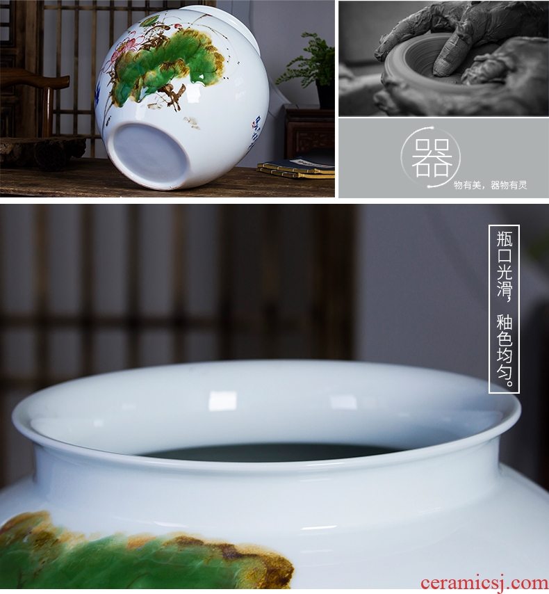 Master of jingdezhen ceramics vase furnishing articles hand-painted pastel pot-bellied bottle mesa study home decoration decoration