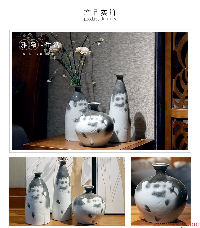 Jingdezhen ceramic Chinese dried flower vase vase suit small mouth sitting room place decorative bottle household act the role ofing is tasted