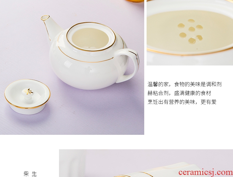 Jingdezhen bone China tea sets phnom penh suit household contracted ceramic cool water of a complete set of tea cups teapot