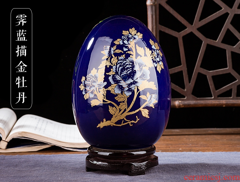 Jingdezhen ceramics vase of contemporary and contracted home sitting room handicraft wine creative egg ornament furnishing articles