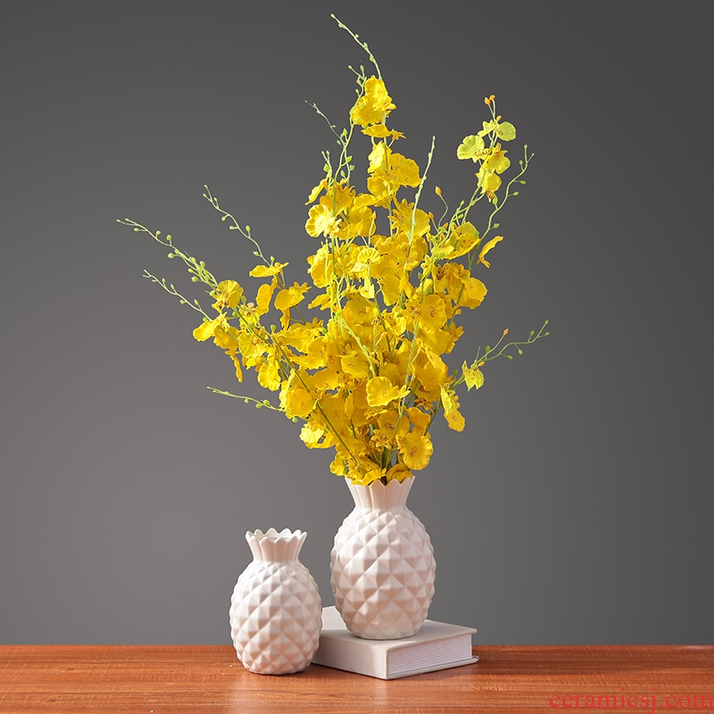 Small pure and fresh and ceramic vases, contemporary and contracted artificial flowers dried flower flower flower implement living room table home furnishing articles