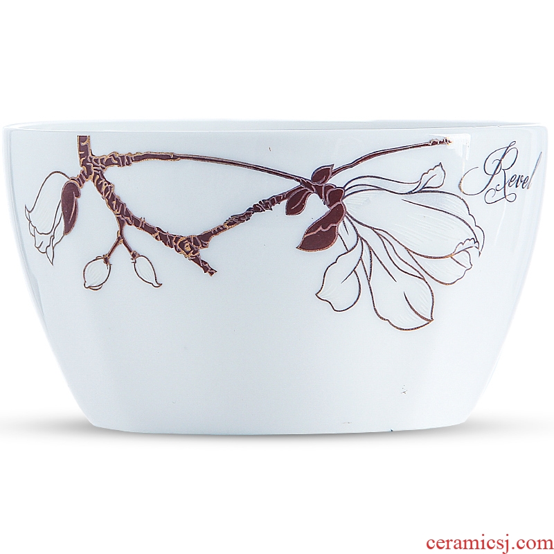 Jingdezhen ceramic square eat bowl household contracted rice bowls creative lovely tableware porringer 4.5 inches