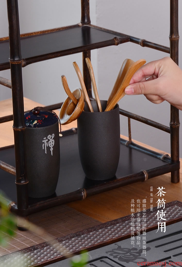 Ceramic tea sets tea tray accessories kung fu tea bamboo special tea six gentleman's tea set
