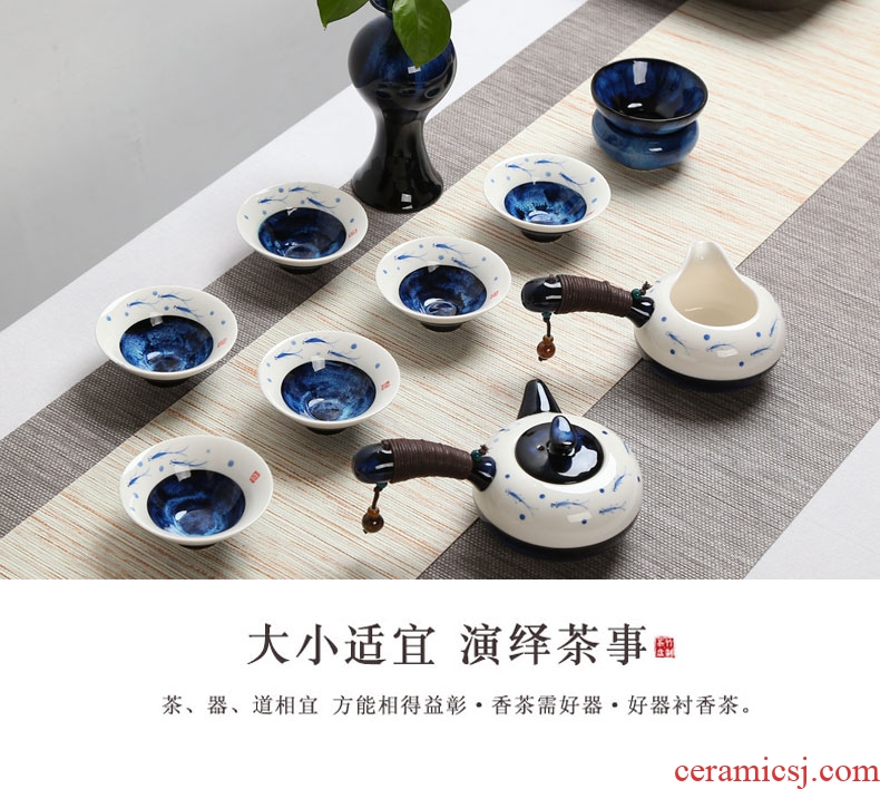 Imperial springs hand-painted ceramic teapot home side of kung fu tea set of filter tea pure manual put the pot of single pot of Japanese