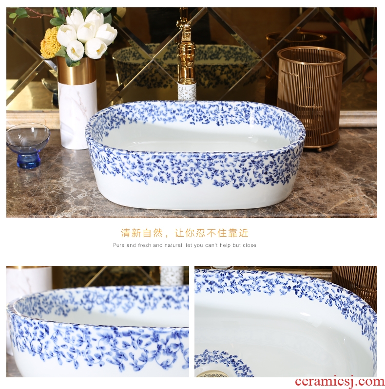 Small size on the basin of rectangular art 35 cm toilet lavabo small lavatory basin of household ceramics