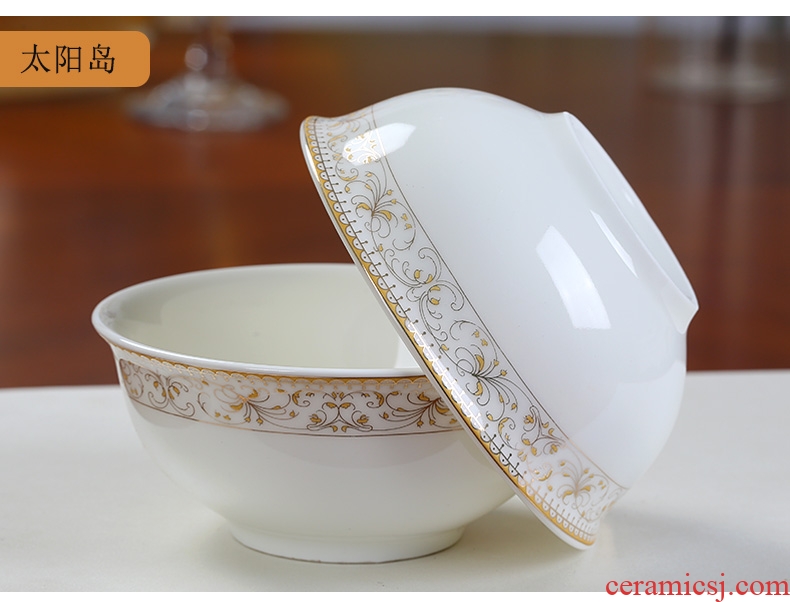 Jingdezhen ceramic tableware Korean creative contracted 4 inches soup bowl household millet rice bowl bone porcelain small bowl of soup