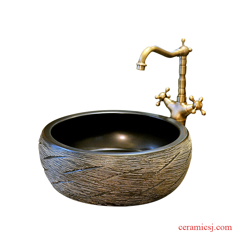 Lavatory ceramic European art circle cornucopia form toilet stage basin basin sink basin on stage