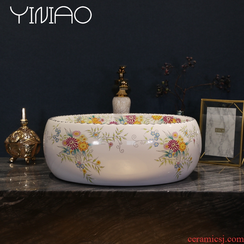 Continental basin stage basin circular lavatory toilet lavabo basin of household of jingdezhen ceramic art