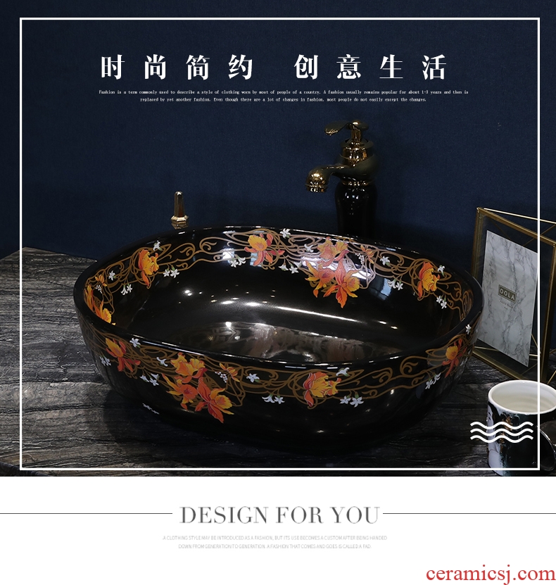 Million birds European stage basin round ceramic household sink art lavatory basin Jin Wen lavabo