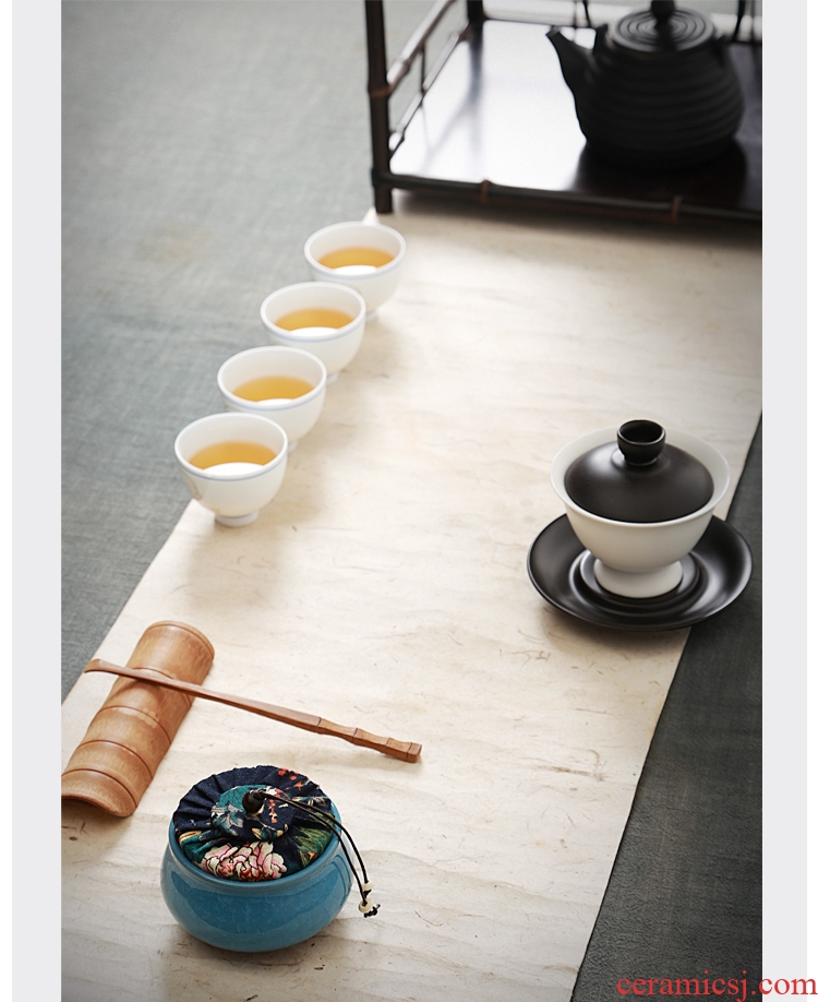 Hong bo gourmet ice crack glaze ceramic purple small tea pot of tea pu 'er tea box seal pot portable