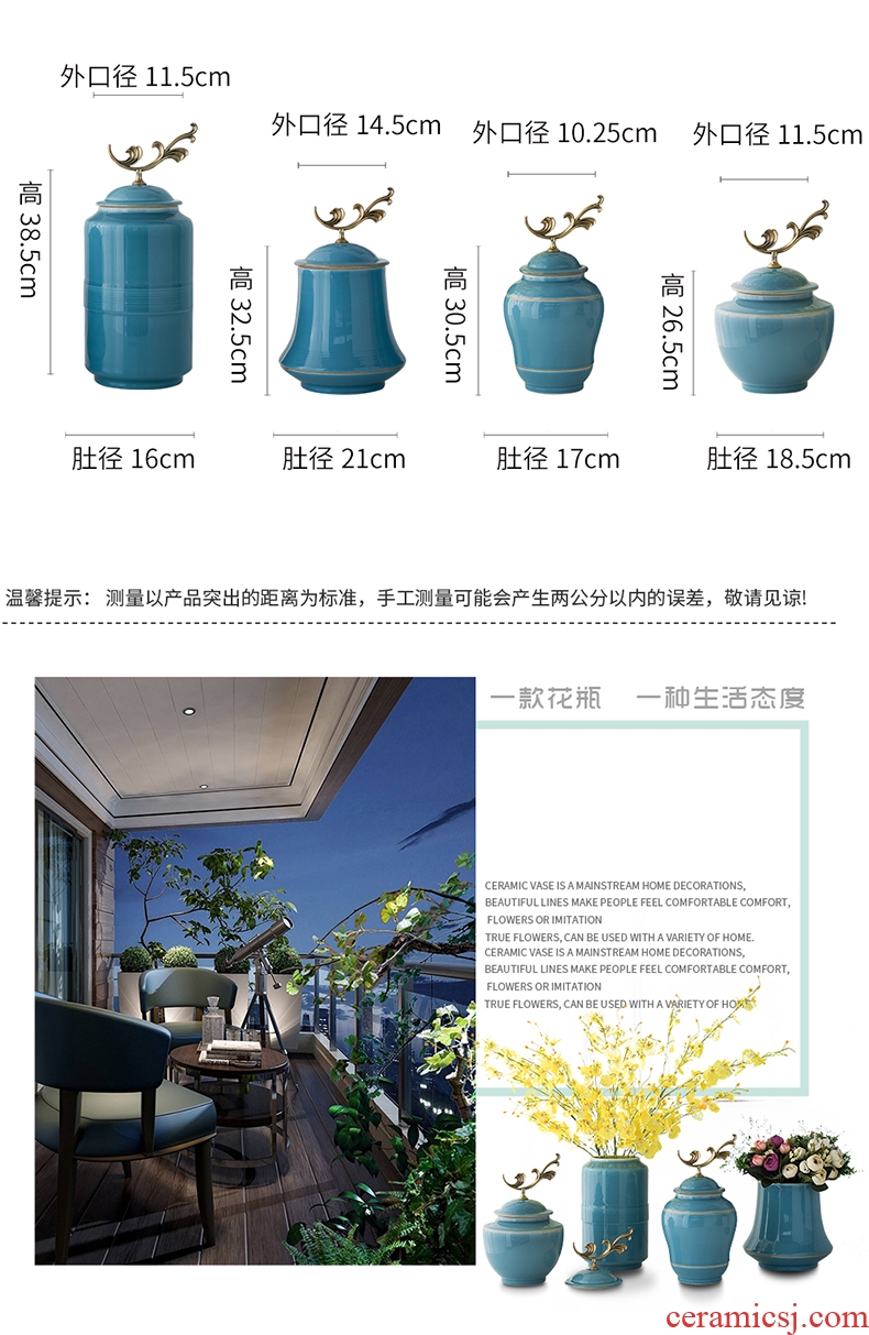 Married the dining-room of Europe type vase flower arranging furnishing articles sitting room bedroom adornment porcelain with cover a China ceramic bottle