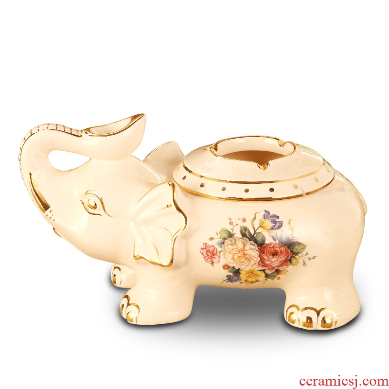 Vatican Sally's elephant european-style ashtray luxury home sitting room with cover of creative personality ceramic ashtray office
