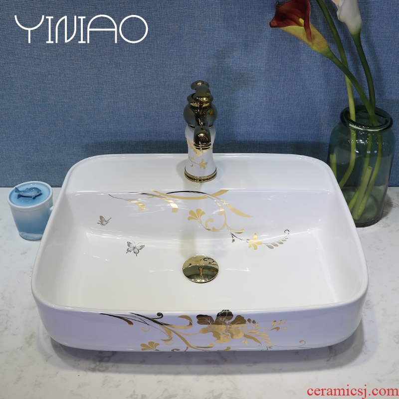 On the sink basin ceramic European contracted household basin rectangle bathroom toilet stage basin