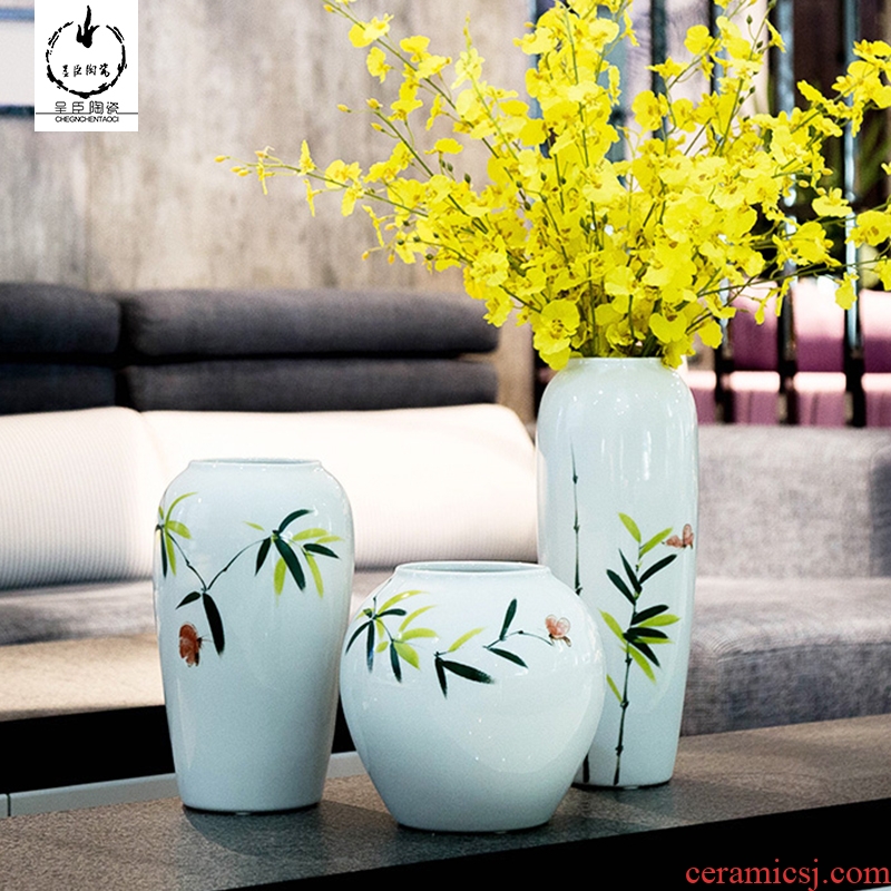 Contemporary and contracted fashion creative furnishing articles be born the sitting room of jingdezhen ceramics dried flower vase household decorations