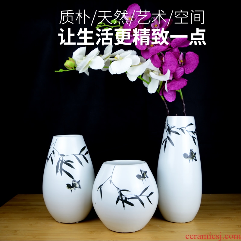 Jingdezhen ceramic hand-painted new Chinese vase creative living room TV cabinet dry flower arranging flowers home furnishing articles