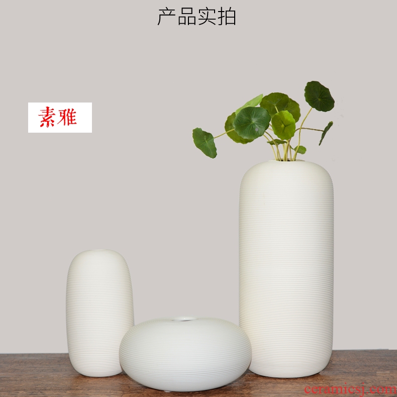 Vase furnishing articles sitting room white biscuit firing ceramics jingdezhen contemporary and contracted fashion home decoration soft adornment