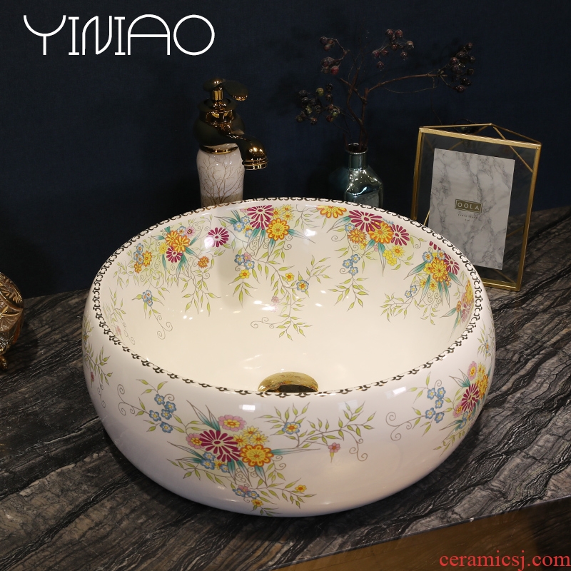 Continental basin stage basin circular lavatory toilet lavabo basin of household of jingdezhen ceramic art