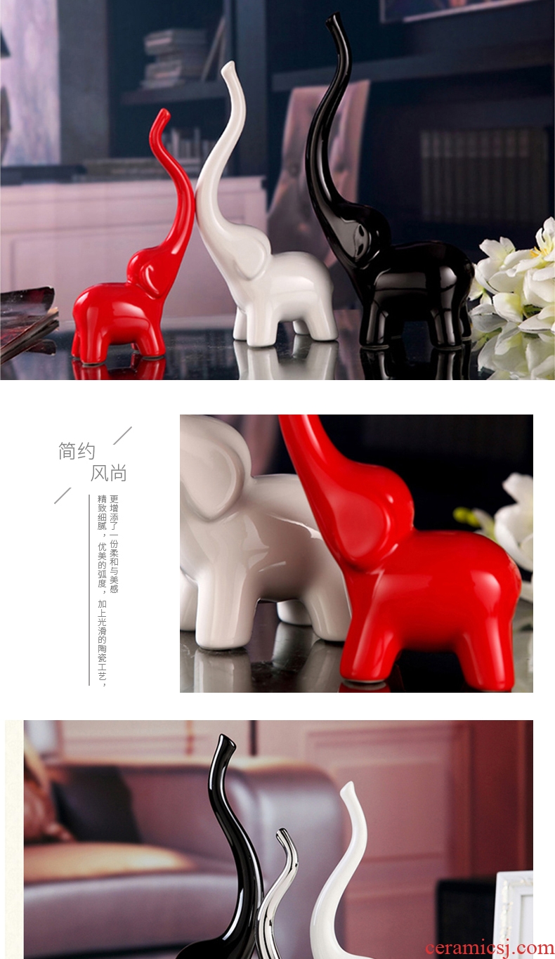 European ceramics elephant furnishing articles a family of three creative jingdezhen contracted and contemporary household act the role ofing is tasted small arts and crafts