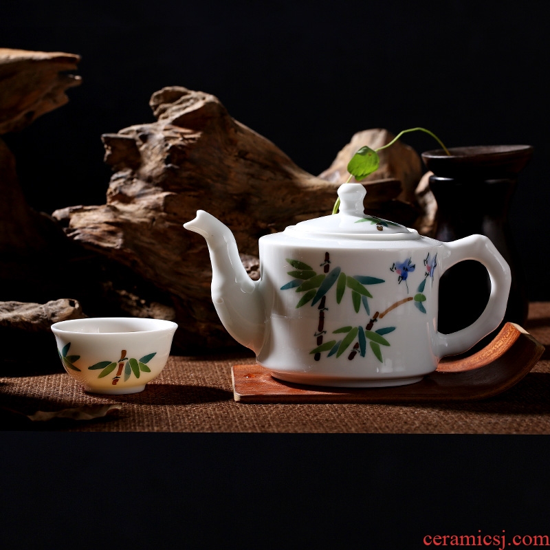 Red leaves of jingdezhen ceramic tea set domestic cup kung fu tea set contracted the teapot tea ware gift set
