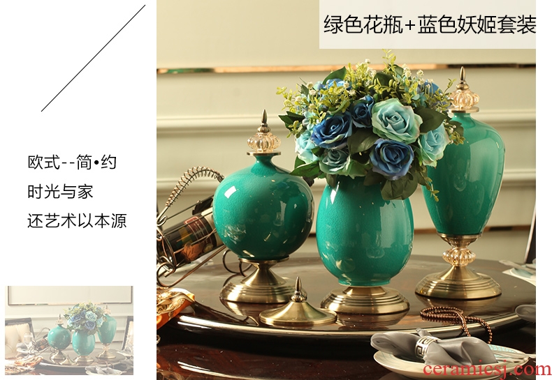 European ceramic vase furnishing articles household act the role ofing is tasted American light dry flower arranging flowers TV ark the luxury of the sitting room porch decoration