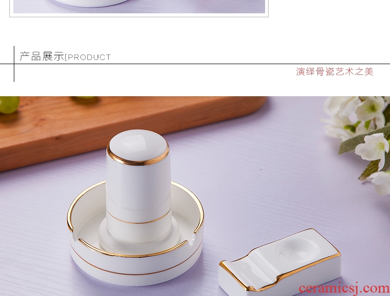 Jingdezhen suit hand paint hotel table ashtray toothpicks extinguishers chopsticks