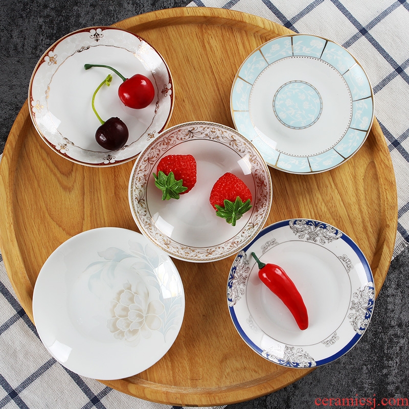 Jingdezhen ceramic flavour dish household creative little dish dish vinegar sauce dish snacks disc 4 inches round food dishes