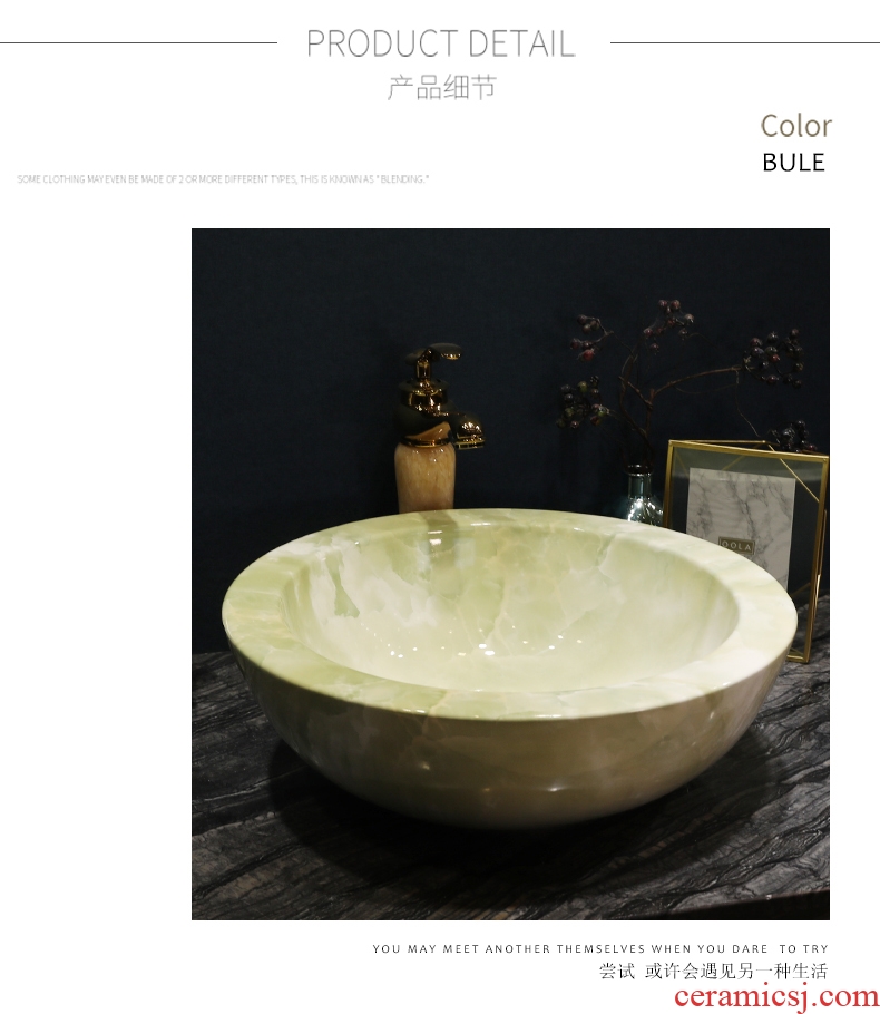 Million birds ceramic art basin stage basin sink European toilet lavatory basin of green marble table