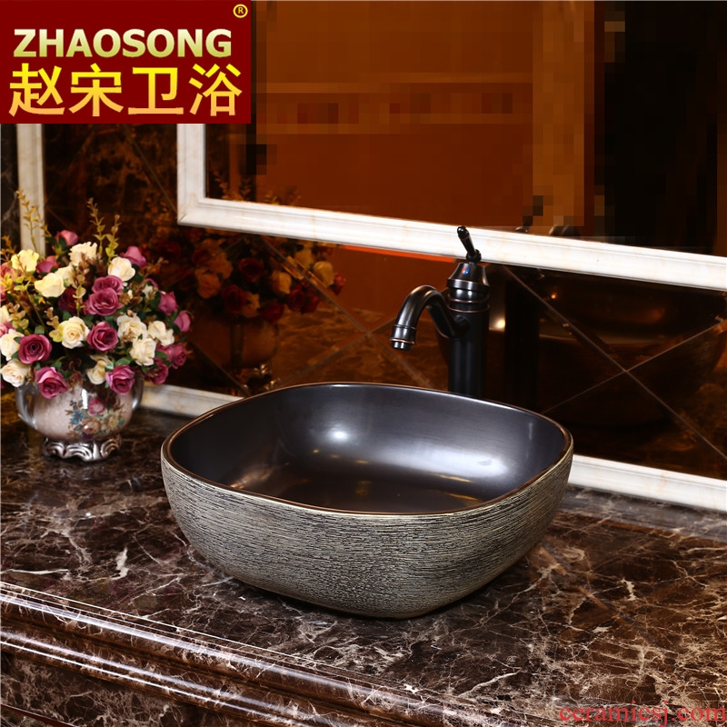 Chinese style imitation art restoring ancient ways the stage basin ceramic lavabo lavatory size square hotel toilet mesa