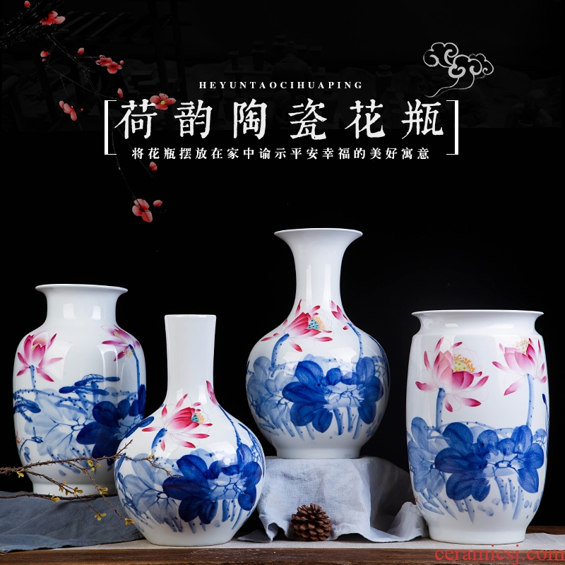 Jingdezhen ceramics hand-painted color bucket vase wine porch home decoration sitting room TV ark furnishing articles