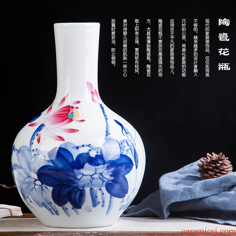 Jingdezhen ceramics hand-painted color bucket vase wine porch home decoration sitting room TV ark furnishing articles