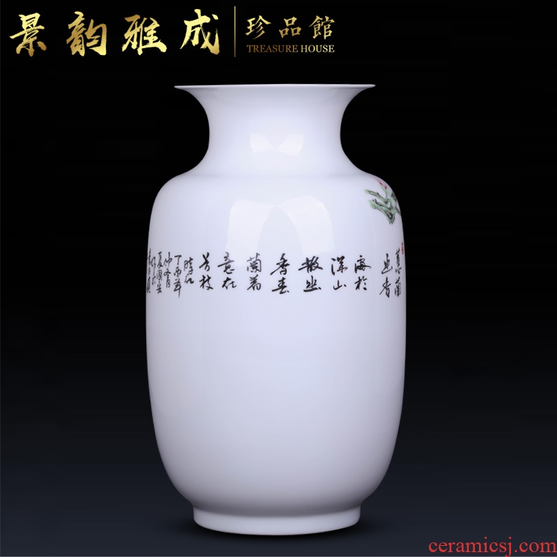 Jingdezhen ceramic contemporary and contracted pure hand-painted vases, decorative furnishing articles sitting room porch flower arranging porcelain arts and crafts