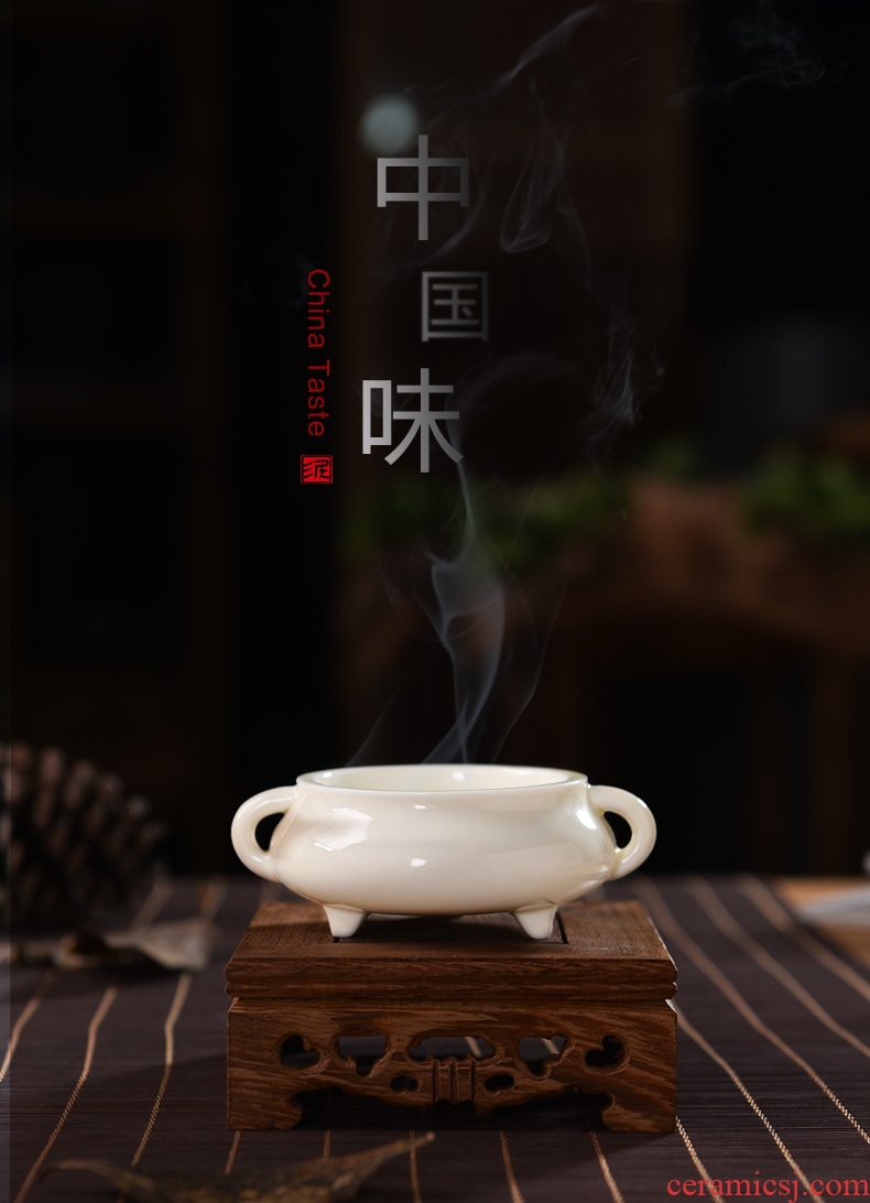 Oriental clay ceramic antique teachers censer home plate present aromatherapy furnace interior/three small candle dragon furnace