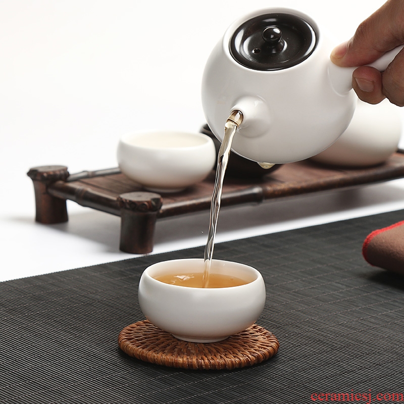 Morning xiang ceramic kiln side single teapot kung fu tea set fat day type household pu 'er tea